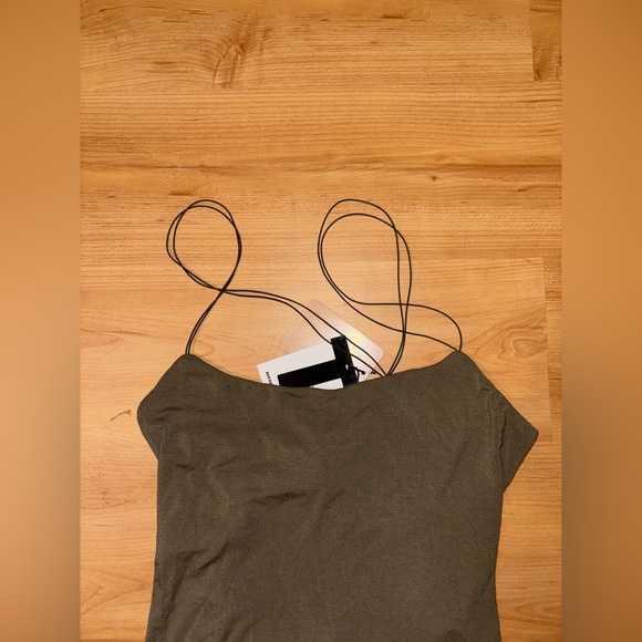 T by Alexander Wang Strappy Dress in Olive Green - Picture 4 of 7